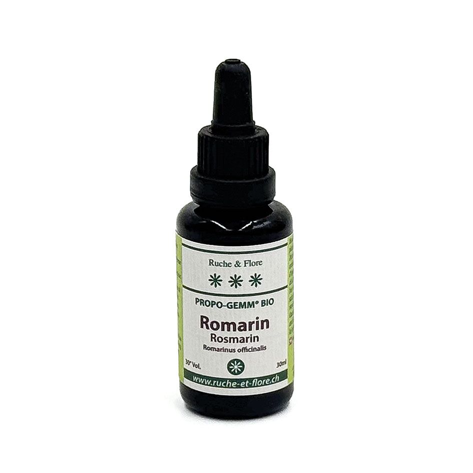 flacon de 30ml de gemmothérapie propo-gemm Romarin